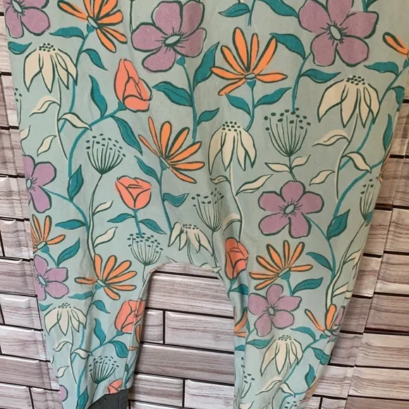 RAGS Cotton Blend Stretchy Footless Floral Print Romper Size 2T